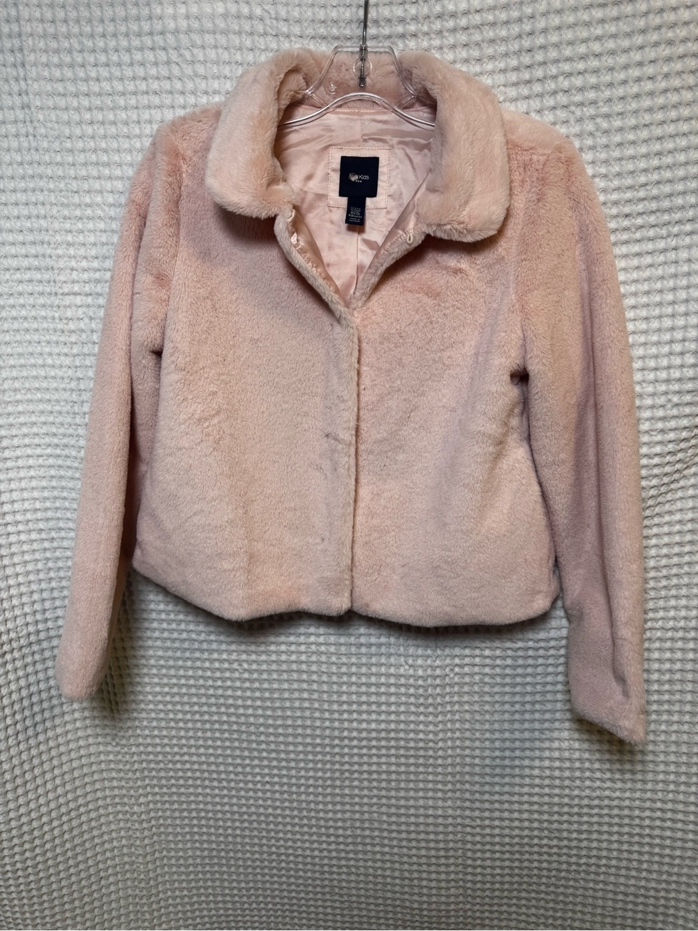 Gap Kids Blush Pink Faux Fur Cropped Jacket XXL 14 16, Fits Women’s Small